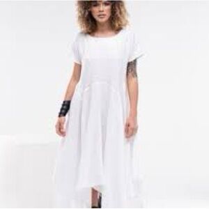 Arrow White High Low Women's Dress